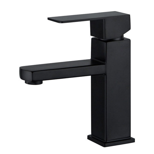 Modern Lavatory Faucet Centerset Bathroom Sink Faucet in Black Clearhalo 'Bathroom Remodel & Bathroom Fixtures' 'Bathroom Sink Faucets' 'Bathroom Sinks & Faucet Components' 'bathroom_sink_faucets' 'Home Improvement' 'home_improvement' 'home_improvement_bathroom_sink_faucets' 6667145