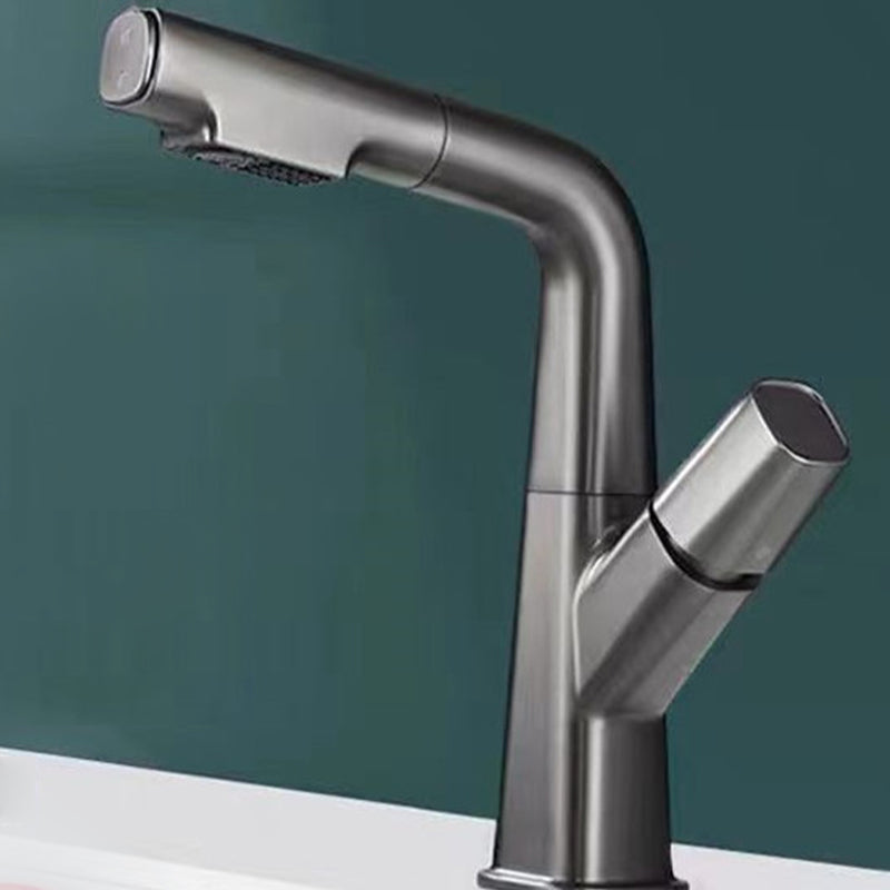 Modern Centerset Bathroom Faucet Solid Color Copper Vessel Sink Faucet Grey Clearhalo 'Bathroom Remodel & Bathroom Fixtures' 'Bathroom Sink Faucets' 'Bathroom Sinks & Faucet Components' 'bathroom_sink_faucets' 'Home Improvement' 'home_improvement' 'home_improvement_bathroom_sink_faucets' 6667156