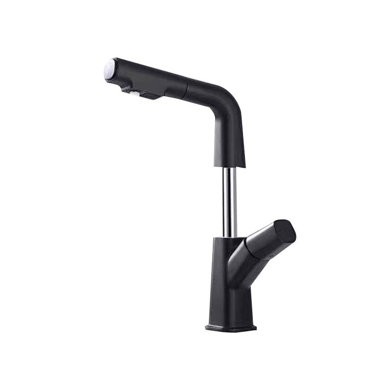 Modern Centerset Bathroom Faucet Solid Color Copper Vessel Sink Faucet Black Clearhalo 'Bathroom Remodel & Bathroom Fixtures' 'Bathroom Sink Faucets' 'Bathroom Sinks & Faucet Components' 'bathroom_sink_faucets' 'Home Improvement' 'home_improvement' 'home_improvement_bathroom_sink_faucets' 6667157