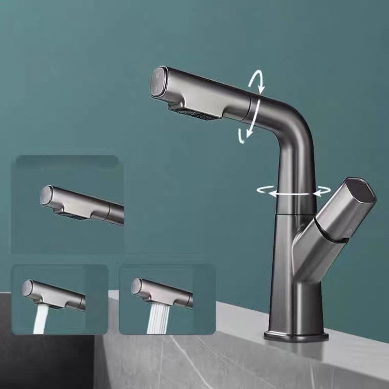 Modern Centerset Bathroom Faucet Solid Color Copper Vessel Sink Faucet Clearhalo 'Bathroom Remodel & Bathroom Fixtures' 'Bathroom Sink Faucets' 'Bathroom Sinks & Faucet Components' 'bathroom_sink_faucets' 'Home Improvement' 'home_improvement' 'home_improvement_bathroom_sink_faucets' 6667160