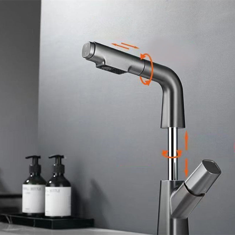 Modern Centerset Bathroom Faucet Solid Color Copper Vessel Sink Faucet Clearhalo 'Bathroom Remodel & Bathroom Fixtures' 'Bathroom Sink Faucets' 'Bathroom Sinks & Faucet Components' 'bathroom_sink_faucets' 'Home Improvement' 'home_improvement' 'home_improvement_bathroom_sink_faucets' 6667161
