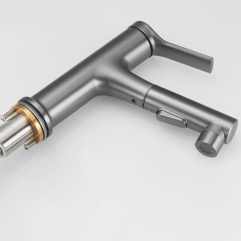 Modern Centerset Faucet Copper Centerset Lavatory Faucet for Bathroom Clearhalo 'Bathroom Remodel & Bathroom Fixtures' 'Bathroom Sink Faucets' 'Bathroom Sinks & Faucet Components' 'bathroom_sink_faucets' 'Home Improvement' 'home_improvement' 'home_improvement_bathroom_sink_faucets' 6667175