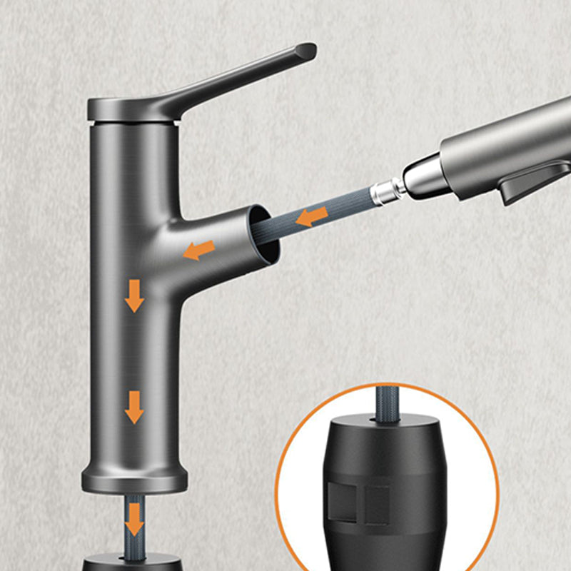 Modern Centerset Faucet Copper Centerset Lavatory Faucet for Bathroom Clearhalo 'Bathroom Remodel & Bathroom Fixtures' 'Bathroom Sink Faucets' 'Bathroom Sinks & Faucet Components' 'bathroom_sink_faucets' 'Home Improvement' 'home_improvement' 'home_improvement_bathroom_sink_faucets' 6667177