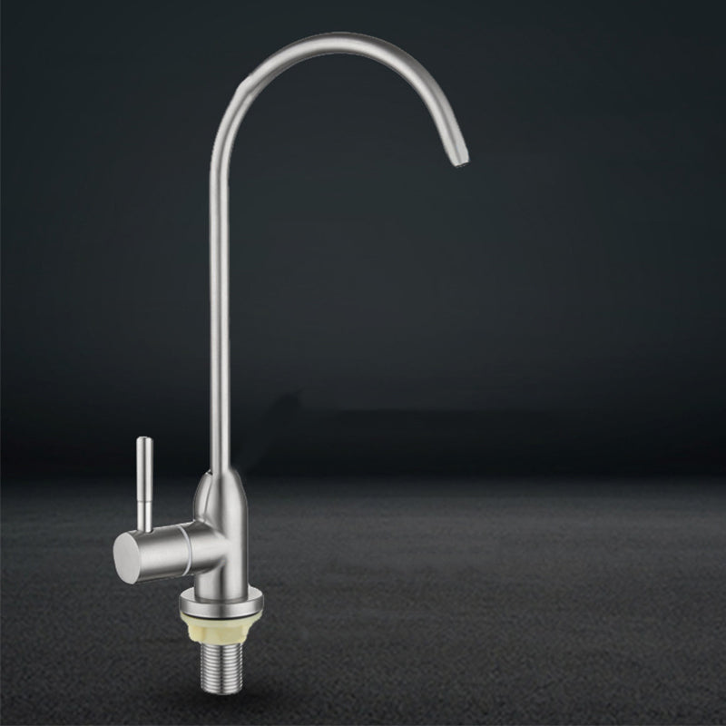 Contemporary Style Faucet Stainless Steel Single Handle High Arc Faucet for Kitchen Clearhalo 'Home Improvement' 'home_improvement' 'home_improvement_kitchen_faucets' 'Kitchen Faucets' 'Kitchen Remodel & Kitchen Fixtures' 'Kitchen Sinks & Faucet Components' 'kitchen_faucets' 6667210