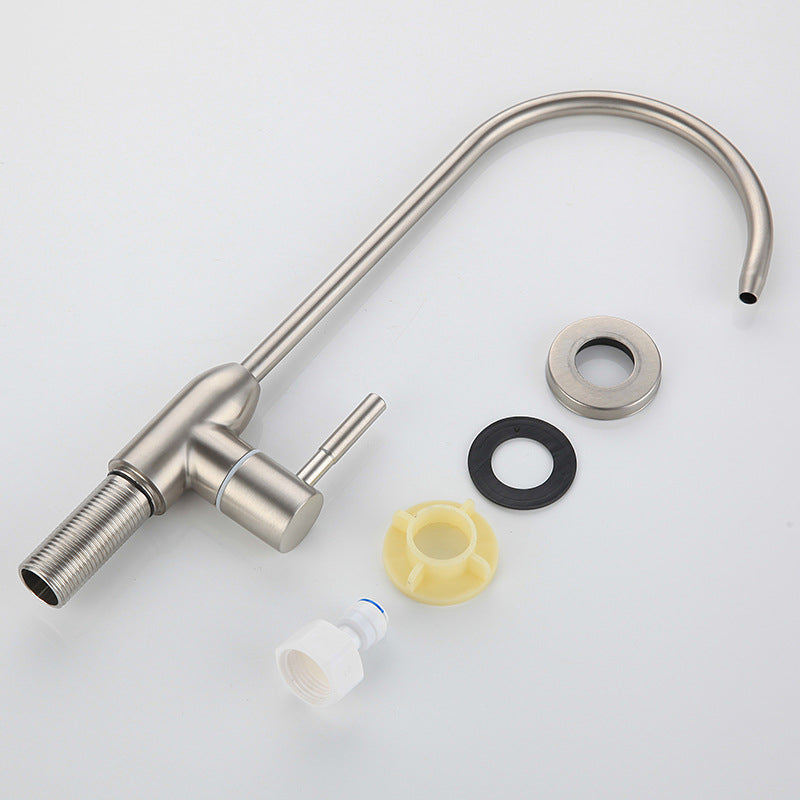 Contemporary Style Faucet Stainless Steel Single Handle High Arc Faucet for Kitchen Clearhalo 'Home Improvement' 'home_improvement' 'home_improvement_kitchen_faucets' 'Kitchen Faucets' 'Kitchen Remodel & Kitchen Fixtures' 'Kitchen Sinks & Faucet Components' 'kitchen_faucets' 6667212