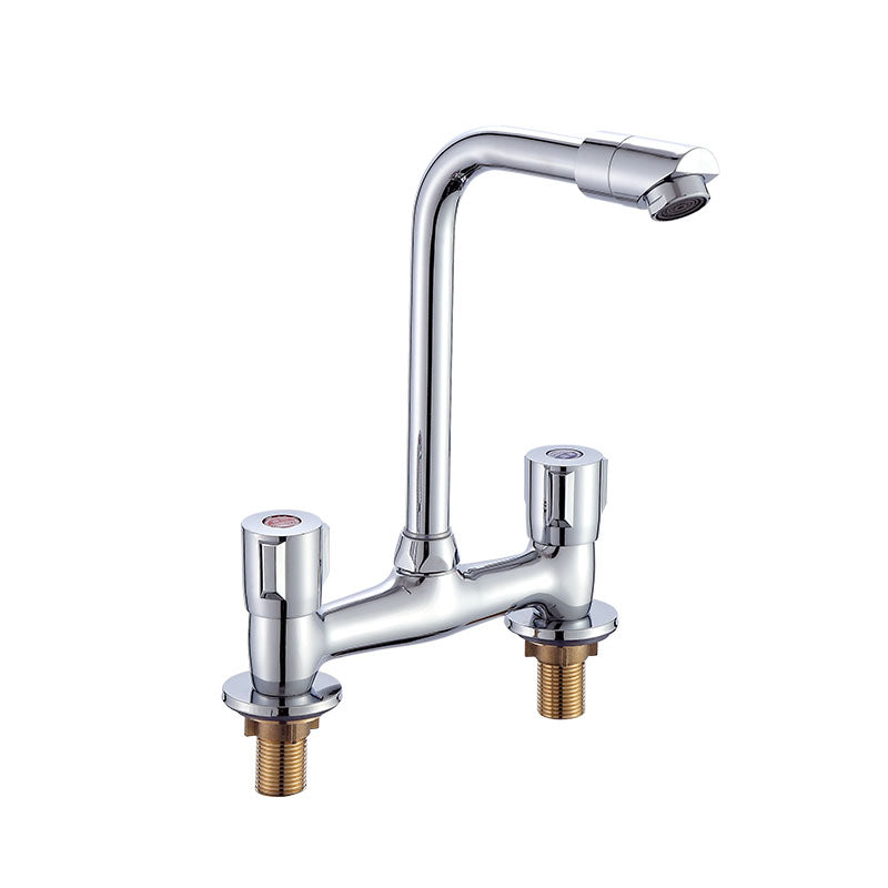 Modern Pre-Rinse Kitchen Faucet Brass Knob Handle Swivel Spout Kitchen Sink Faucet 7 Shape Supply Lines Not Included Clearhalo 'Home Improvement' 'home_improvement' 'home_improvement_kitchen_faucets' 'Kitchen Faucets' 'Kitchen Remodel & Kitchen Fixtures' 'Kitchen Sinks & Faucet Components' 'kitchen_faucets' 6667233