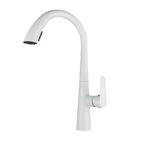 Contemporary Faucet Stainless Steel Single Handle High Arc Faucet for Kitchen White Clearhalo 'Home Improvement' 'home_improvement' 'home_improvement_kitchen_faucets' 'Kitchen Faucets' 'Kitchen Remodel & Kitchen Fixtures' 'Kitchen Sinks & Faucet Components' 'kitchen_faucets' 6667245