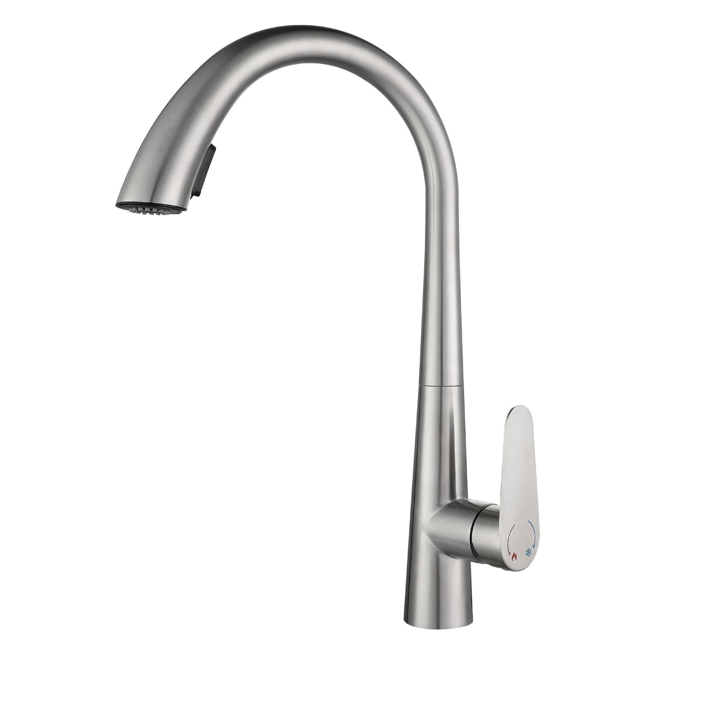 Contemporary Faucet Stainless Steel Single Handle High Arc Faucet for Kitchen Silver Clearhalo 'Home Improvement' 'home_improvement' 'home_improvement_kitchen_faucets' 'Kitchen Faucets' 'Kitchen Remodel & Kitchen Fixtures' 'Kitchen Sinks & Faucet Components' 'kitchen_faucets' 6667247