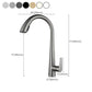 Contemporary Faucet Stainless Steel Single Handle High Arc Faucet for Kitchen Clearhalo 'Home Improvement' 'home_improvement' 'home_improvement_kitchen_faucets' 'Kitchen Faucets' 'Kitchen Remodel & Kitchen Fixtures' 'Kitchen Sinks & Faucet Components' 'kitchen_faucets' 6667264