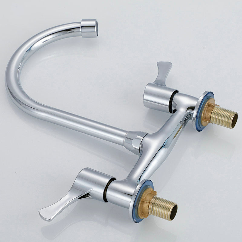 Modern Kitchen Bar Faucet Brass 2 Knob Handle and Supply Lines Bar Prep Kitchen Faucet Clearhalo 'Home Improvement' 'home_improvement' 'home_improvement_kitchen_faucets' 'Kitchen Faucets' 'Kitchen Remodel & Kitchen Fixtures' 'Kitchen Sinks & Faucet Components' 'kitchen_faucets' 6667265