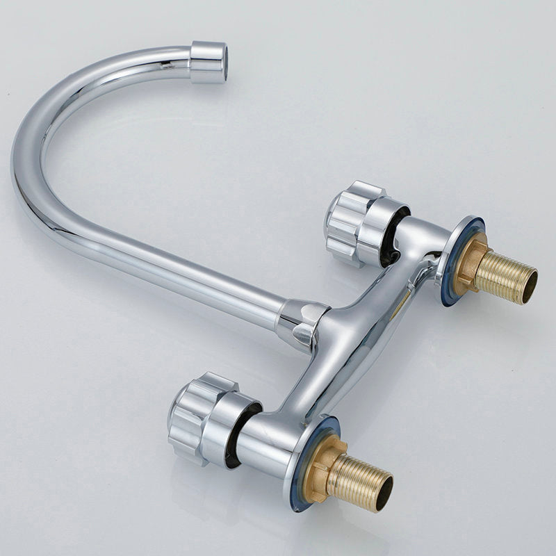 Modern Kitchen Bar Faucet Brass 2 Knob Handle and Supply Lines Bar Prep Kitchen Faucet Clearhalo 'Home Improvement' 'home_improvement' 'home_improvement_kitchen_faucets' 'Kitchen Faucets' 'Kitchen Remodel & Kitchen Fixtures' 'Kitchen Sinks & Faucet Components' 'kitchen_faucets' 6667268