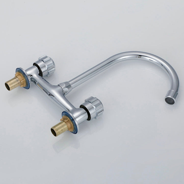 Modern Kitchen Bar Faucet Brass 2 Knob Handle and Supply Lines Bar Prep Kitchen Faucet Clearhalo 'Home Improvement' 'home_improvement' 'home_improvement_kitchen_faucets' 'Kitchen Faucets' 'Kitchen Remodel & Kitchen Fixtures' 'Kitchen Sinks & Faucet Components' 'kitchen_faucets' 6667270