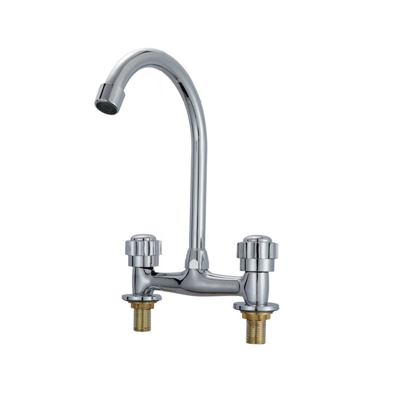 Modern Kitchen Bar Faucet Brass 2 Knob Handle and Supply Lines Bar Prep Kitchen Faucet Chrome Supply Line Not Included Clearhalo 'Home Improvement' 'home_improvement' 'home_improvement_kitchen_faucets' 'Kitchen Faucets' 'Kitchen Remodel & Kitchen Fixtures' 'Kitchen Sinks & Faucet Components' 'kitchen_faucets' 6667271