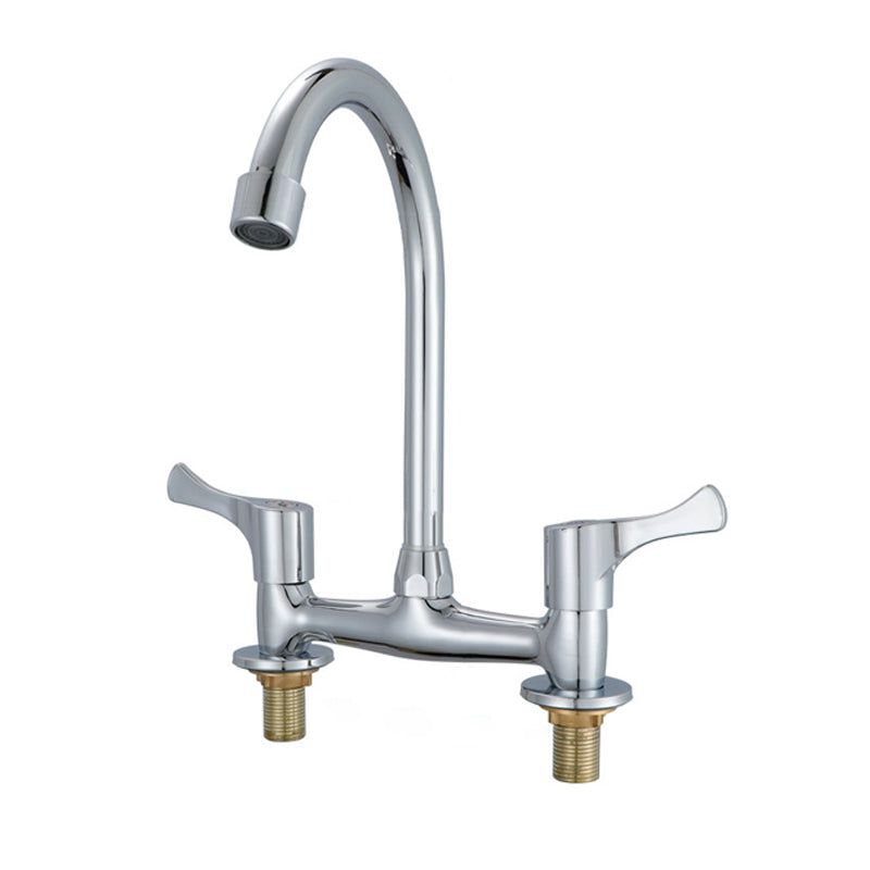 Modern Kitchen Bar Faucet Brass 2 Knob Handle and Supply Lines Bar Prep Kitchen Faucet Grey Supply Line Not Included Clearhalo 'Home Improvement' 'home_improvement' 'home_improvement_kitchen_faucets' 'Kitchen Faucets' 'Kitchen Remodel & Kitchen Fixtures' 'Kitchen Sinks & Faucet Components' 'kitchen_faucets' 6667273