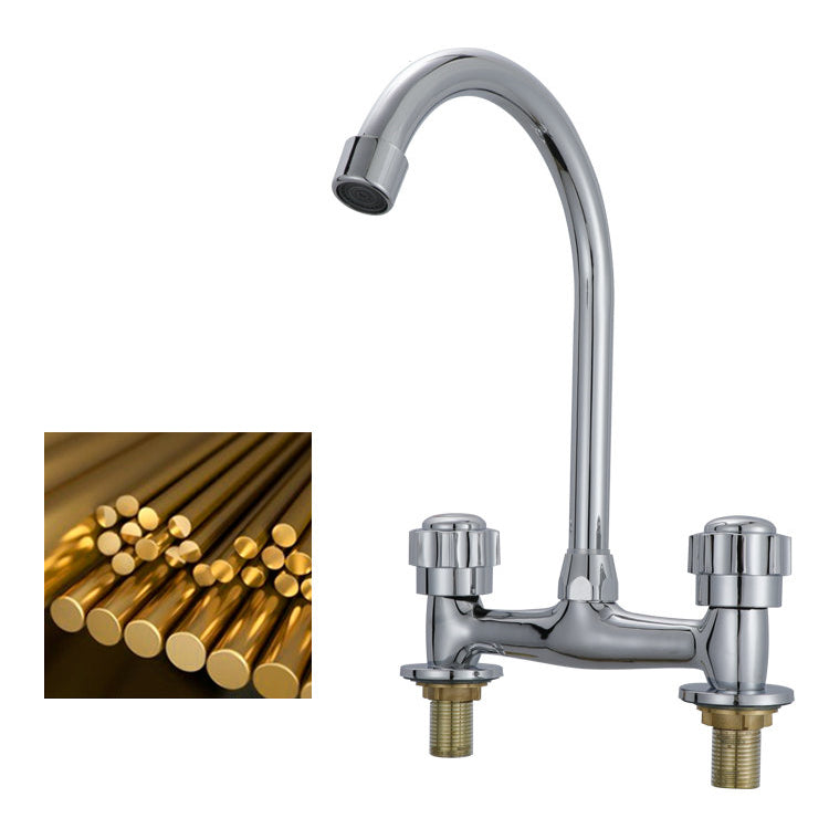 Modern Kitchen Bar Faucet Brass 2 Knob Handle and Supply Lines Bar Prep Kitchen Faucet Clearhalo 'Home Improvement' 'home_improvement' 'home_improvement_kitchen_faucets' 'Kitchen Faucets' 'Kitchen Remodel & Kitchen Fixtures' 'Kitchen Sinks & Faucet Components' 'kitchen_faucets' 6667279