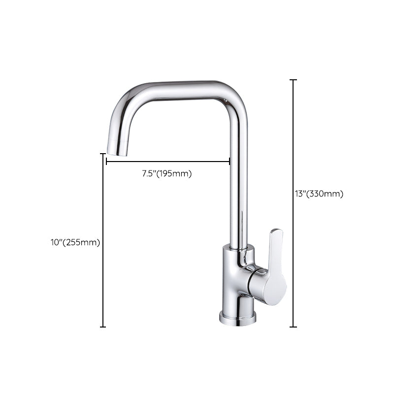 Contemporary Faucet Copper Single Handle High Arc Faucet for Kitchen Clearhalo 'Home Improvement' 'home_improvement' 'home_improvement_kitchen_faucets' 'Kitchen Faucets' 'Kitchen Remodel & Kitchen Fixtures' 'Kitchen Sinks & Faucet Components' 'kitchen_faucets' 6667297