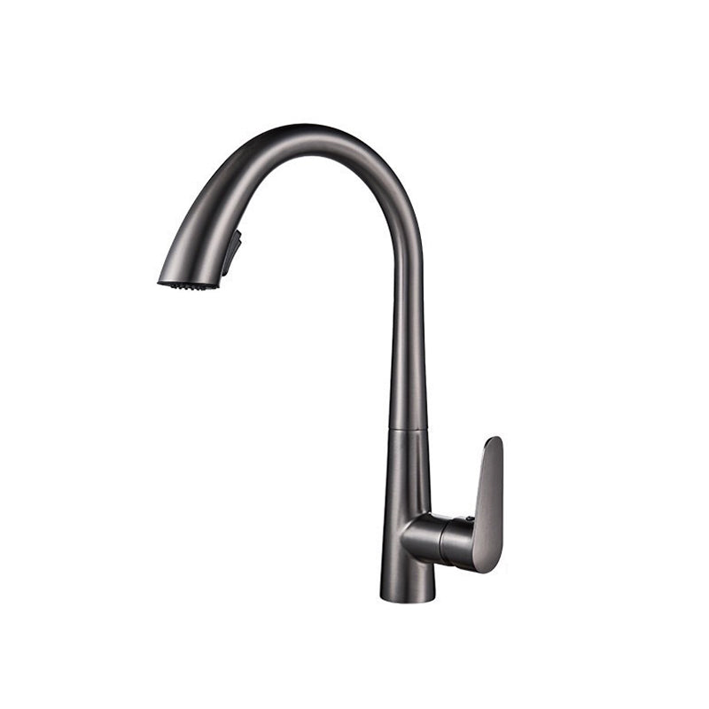 Contemporary Kitchen Faucet Copper Single Handle High Arc Kitchen Faucet Clearhalo 'Home Improvement' 'home_improvement' 'home_improvement_kitchen_faucets' 'Kitchen Faucets' 'Kitchen Remodel & Kitchen Fixtures' 'Kitchen Sinks & Faucet Components' 'kitchen_faucets' 6667307