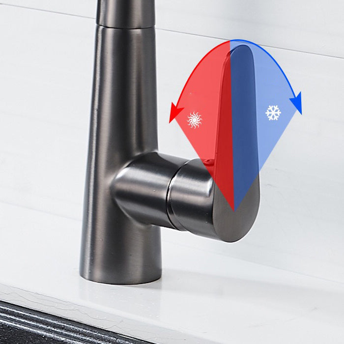 Contemporary Kitchen Faucet Copper Single Handle High Arc Kitchen Faucet Clearhalo 'Home Improvement' 'home_improvement' 'home_improvement_kitchen_faucets' 'Kitchen Faucets' 'Kitchen Remodel & Kitchen Fixtures' 'Kitchen Sinks & Faucet Components' 'kitchen_faucets' 6667308