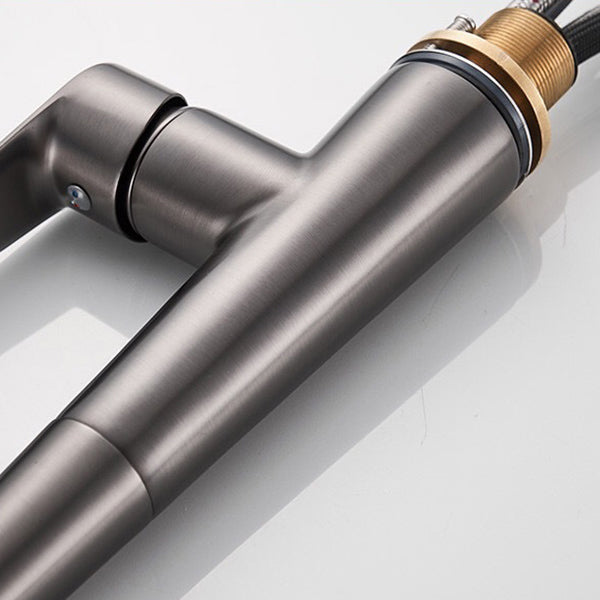 Contemporary Kitchen Faucet Copper Single Handle High Arc Kitchen Faucet Clearhalo 'Home Improvement' 'home_improvement' 'home_improvement_kitchen_faucets' 'Kitchen Faucets' 'Kitchen Remodel & Kitchen Fixtures' 'Kitchen Sinks & Faucet Components' 'kitchen_faucets' 6667313