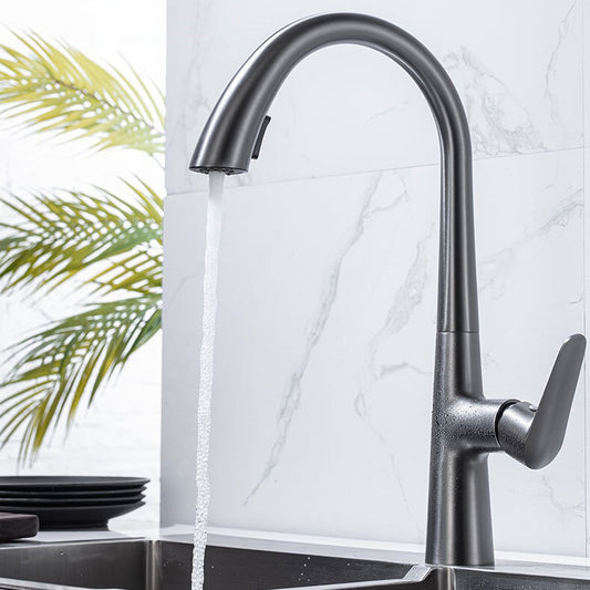 Contemporary Kitchen Faucet Copper Single Handle High Arc Kitchen Faucet Clearhalo 'Home Improvement' 'home_improvement' 'home_improvement_kitchen_faucets' 'Kitchen Faucets' 'Kitchen Remodel & Kitchen Fixtures' 'Kitchen Sinks & Faucet Components' 'kitchen_faucets' 6667315