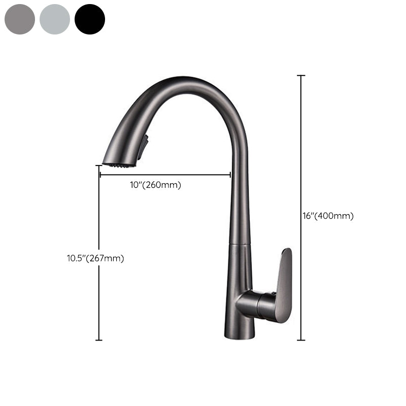 Contemporary Kitchen Faucet Copper Single Handle High Arc Kitchen Faucet Clearhalo 'Home Improvement' 'home_improvement' 'home_improvement_kitchen_faucets' 'Kitchen Faucets' 'Kitchen Remodel & Kitchen Fixtures' 'Kitchen Sinks & Faucet Components' 'kitchen_faucets' 6667318