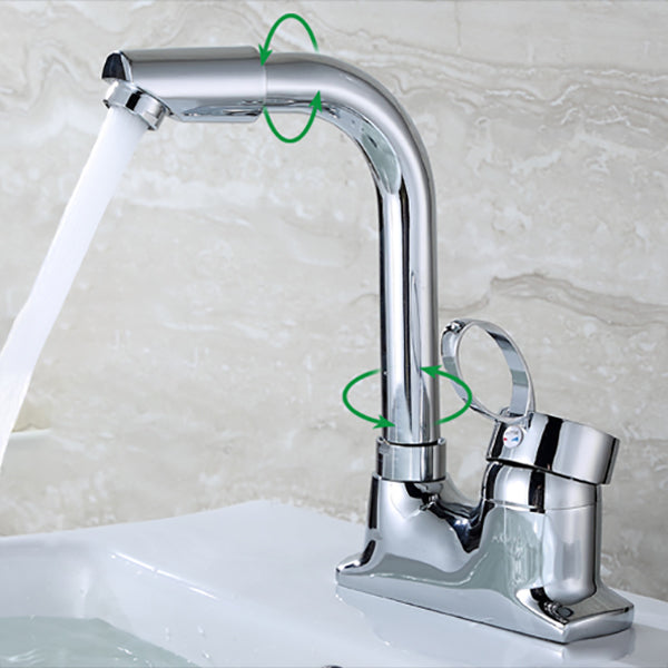 Modern Kitchen Sink Faucet Brass Lever Handles and Supply Lines Bar Prep Kitchen Faucet Clearhalo 'Home Improvement' 'home_improvement' 'home_improvement_kitchen_faucets' 'Kitchen Faucets' 'Kitchen Remodel & Kitchen Fixtures' 'Kitchen Sinks & Faucet Components' 'kitchen_faucets' 6667324