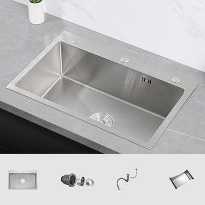 Modern Kitchen Sink Stainless Steel Kitchen Sink with Drain Strainer Kit Sink Only None Clearhalo 'Home Improvement' 'home_improvement' 'home_improvement_kitchen_sinks' 'Kitchen Remodel & Kitchen Fixtures' 'Kitchen Sinks & Faucet Components' 'Kitchen Sinks' 'kitchen_sinks' 6667332