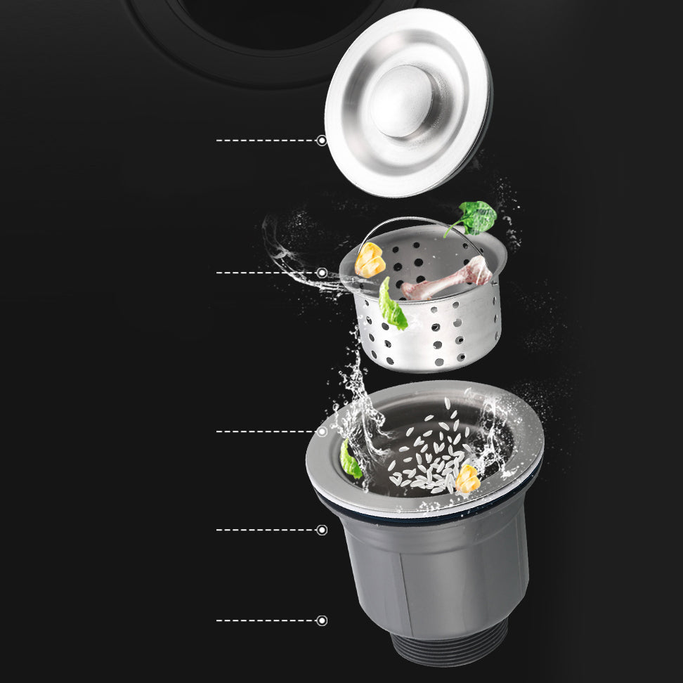 Modern Kitchen Sink Stainless Steel Kitchen Sink with Drain Strainer Kit Clearhalo 'Home Improvement' 'home_improvement' 'home_improvement_kitchen_sinks' 'Kitchen Remodel & Kitchen Fixtures' 'Kitchen Sinks & Faucet Components' 'Kitchen Sinks' 'kitchen_sinks' 6667343
