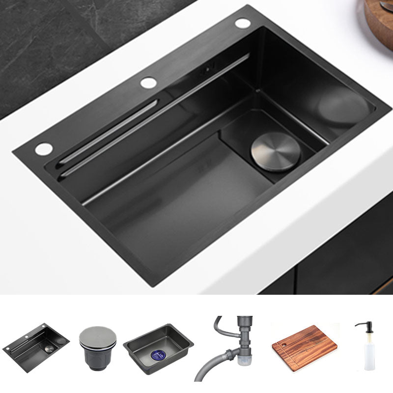 Classic Style Sink Dirt Resistant Stainless Steel Sink for Kitchen Sink Only None Clearhalo 'Home Improvement' 'home_improvement' 'home_improvement_kitchen_sinks' 'Kitchen Remodel & Kitchen Fixtures' 'Kitchen Sinks & Faucet Components' 'Kitchen Sinks' 'kitchen_sinks' 6667379