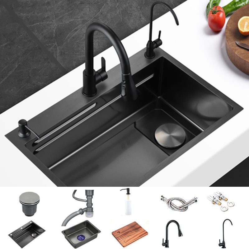 Classic Style Sink Dirt Resistant Stainless Steel Sink for Kitchen Sink with Faucet Double Tap for Water Purification Clearhalo 'Home Improvement' 'home_improvement' 'home_improvement_kitchen_sinks' 'Kitchen Remodel & Kitchen Fixtures' 'Kitchen Sinks & Faucet Components' 'Kitchen Sinks' 'kitchen_sinks' 6667385