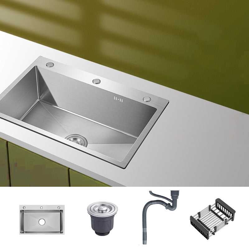 Classic Style Kitchen Sink Noise-cancelling Design Stainless Steel Kitchen Sink Sink Only None Clearhalo 'Home Improvement' 'home_improvement' 'home_improvement_kitchen_sinks' 'Kitchen Remodel & Kitchen Fixtures' 'Kitchen Sinks & Faucet Components' 'Kitchen Sinks' 'kitchen_sinks' 6667401