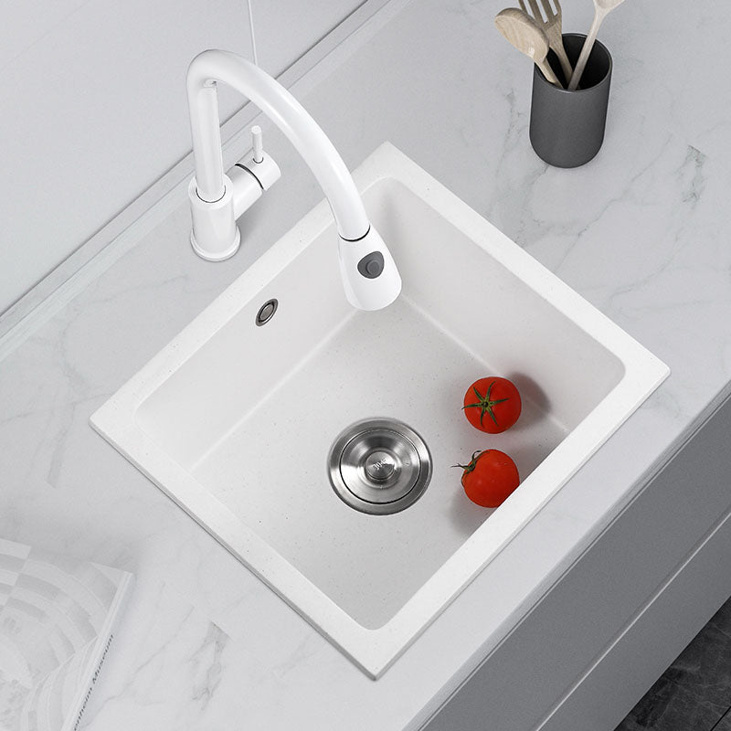 Modern Style Kitchen Sink Noise-cancelling Design Quartz Kitchen Sink Clearhalo 'Home Improvement' 'home_improvement' 'home_improvement_kitchen_sinks' 'Kitchen Remodel & Kitchen Fixtures' 'Kitchen Sinks & Faucet Components' 'Kitchen Sinks' 'kitchen_sinks' 6667446