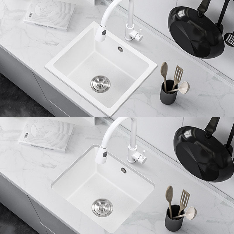 Modern Style Kitchen Sink Noise-cancelling Design Quartz Kitchen Sink Clearhalo 'Home Improvement' 'home_improvement' 'home_improvement_kitchen_sinks' 'Kitchen Remodel & Kitchen Fixtures' 'Kitchen Sinks & Faucet Components' 'Kitchen Sinks' 'kitchen_sinks' 6667450