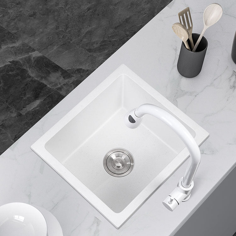 Modern Style Kitchen Sink Noise-cancelling Design Quartz Kitchen Sink Clearhalo 'Home Improvement' 'home_improvement' 'home_improvement_kitchen_sinks' 'Kitchen Remodel & Kitchen Fixtures' 'Kitchen Sinks & Faucet Components' 'Kitchen Sinks' 'kitchen_sinks' 6667452