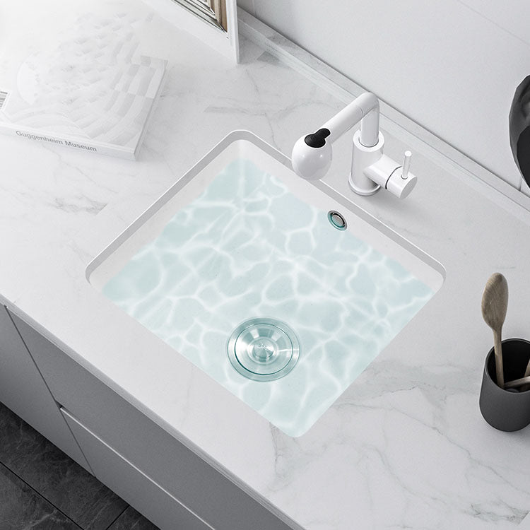 Modern Style Kitchen Sink Noise-cancelling Design Quartz Kitchen Sink Clearhalo 'Home Improvement' 'home_improvement' 'home_improvement_kitchen_sinks' 'Kitchen Remodel & Kitchen Fixtures' 'Kitchen Sinks & Faucet Components' 'Kitchen Sinks' 'kitchen_sinks' 6667453