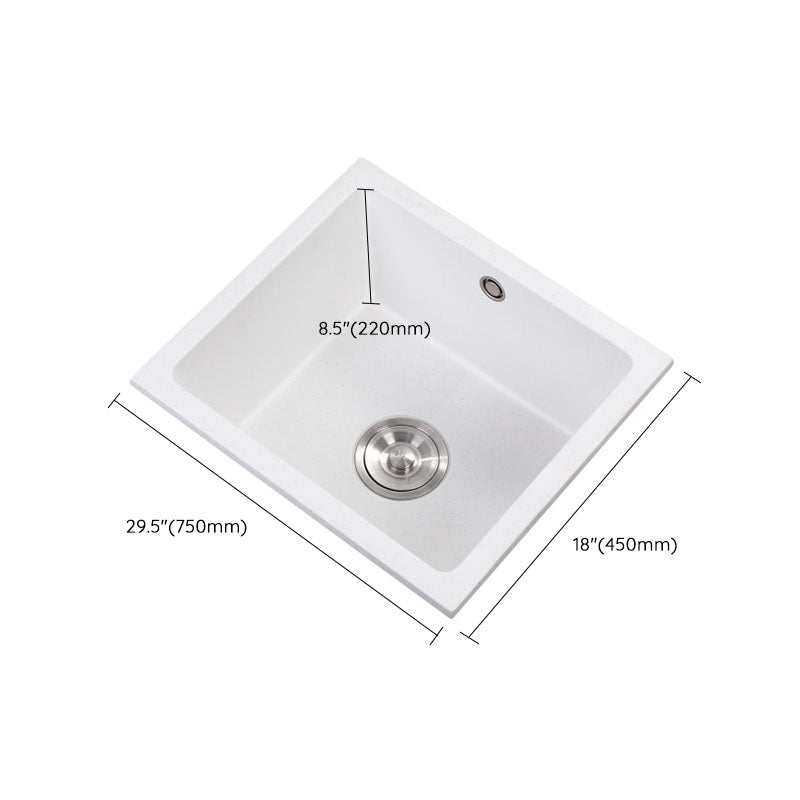 Modern Style Kitchen Sink Noise-cancelling Design Quartz Kitchen Sink Clearhalo 'Home Improvement' 'home_improvement' 'home_improvement_kitchen_sinks' 'Kitchen Remodel & Kitchen Fixtures' 'Kitchen Sinks & Faucet Components' 'Kitchen Sinks' 'kitchen_sinks' 6667463