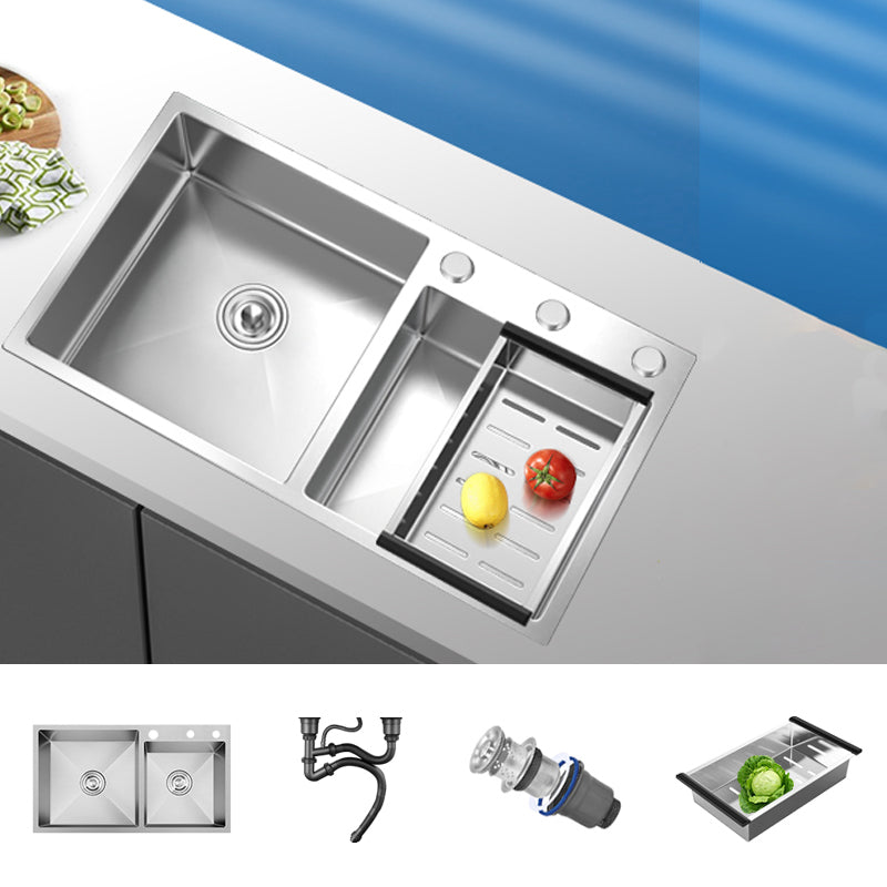 Classic Style Kitchen Sink Stainless Steel Drop-In Noise-cancelling Design Kitchen Sink Sink Only None Clearhalo 'Home Improvement' 'home_improvement' 'home_improvement_kitchen_sinks' 'Kitchen Remodel & Kitchen Fixtures' 'Kitchen Sinks & Faucet Components' 'Kitchen Sinks' 'kitchen_sinks' 6667472