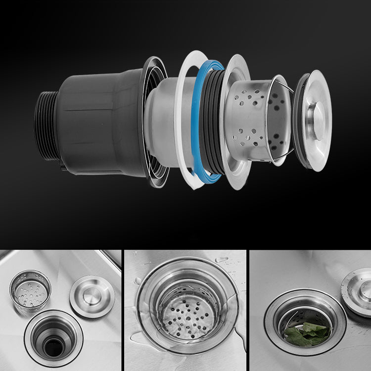 Classic Style Kitchen Sink Stainless Steel Drop-In Noise-cancelling Design Kitchen Sink Clearhalo 'Home Improvement' 'home_improvement' 'home_improvement_kitchen_sinks' 'Kitchen Remodel & Kitchen Fixtures' 'Kitchen Sinks & Faucet Components' 'Kitchen Sinks' 'kitchen_sinks' 6667479