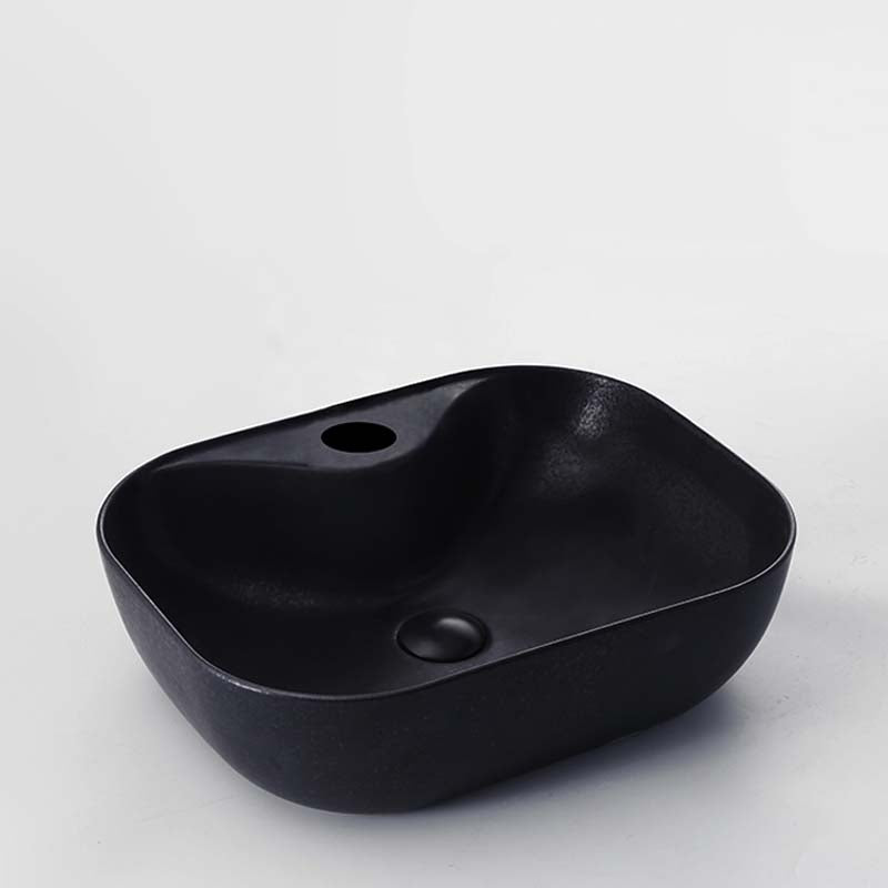 Black Trough Bathroom Sink Round Porcelain Trough Bathroom Sink 20"L x 16"W x 6"H Sink Clearhalo 'Bathroom Remodel & Bathroom Fixtures' 'Bathroom Sinks & Faucet Components' 'Bathroom Sinks' 'bathroom_sink' 'Home Improvement' 'home_improvement' 'home_improvement_bathroom_sink' 6667512