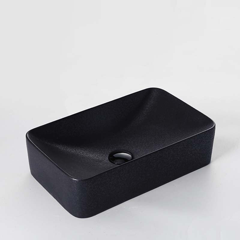 Black Trough Bathroom Sink Round Porcelain Trough Bathroom Sink 19"L x 11"W x 5"H Sink Clearhalo 'Bathroom Remodel & Bathroom Fixtures' 'Bathroom Sinks & Faucet Components' 'Bathroom Sinks' 'bathroom_sink' 'Home Improvement' 'home_improvement' 'home_improvement_bathroom_sink' 6667515