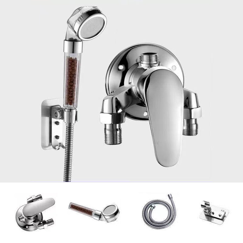 Shower Trim Massage Jet Level Handle Wall Mounted Shower Trim Filter Hand Spray Clearhalo 'Bathroom Remodel & Bathroom Fixtures' 'Home Improvement' 'home_improvement' 'home_improvement_shower_faucets' 'Shower Faucets & Systems' 'shower_faucets' 'Showers & Bathtubs Plumbing' 'Showers & Bathtubs' 6667786