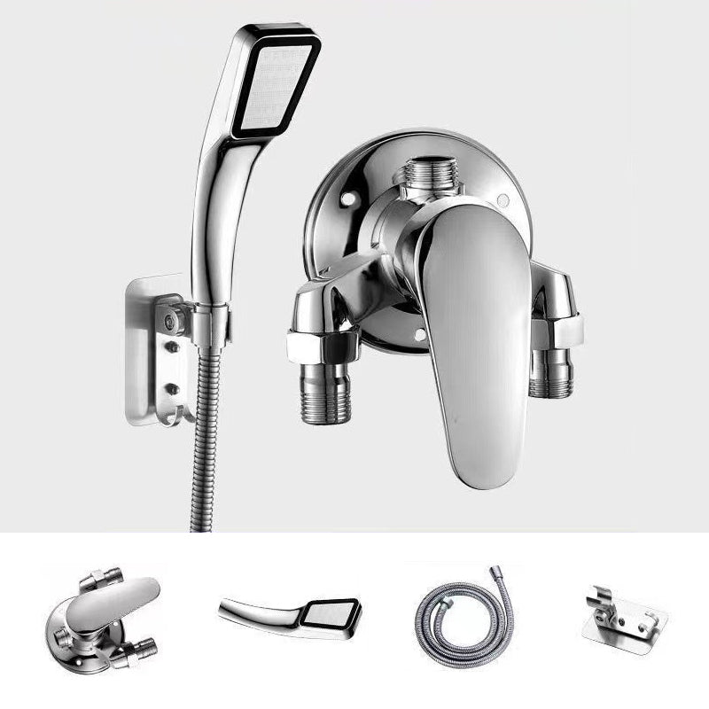 Shower Trim Massage Jet Level Handle Wall Mounted Shower Trim Square Hand Spray Clearhalo 'Bathroom Remodel & Bathroom Fixtures' 'Home Improvement' 'home_improvement' 'home_improvement_shower_faucets' 'Shower Faucets & Systems' 'shower_faucets' 'Showers & Bathtubs Plumbing' 'Showers & Bathtubs' 6667789