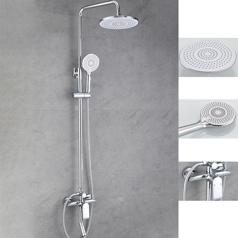 Shower Trim Round Rain Massage Jet Handheld Shower Head System Arc Clearhalo 'Bathroom Remodel & Bathroom Fixtures' 'Home Improvement' 'home_improvement' 'home_improvement_shower_faucets' 'Shower Faucets & Systems' 'shower_faucets' 'Showers & Bathtubs Plumbing' 'Showers & Bathtubs' 6667810