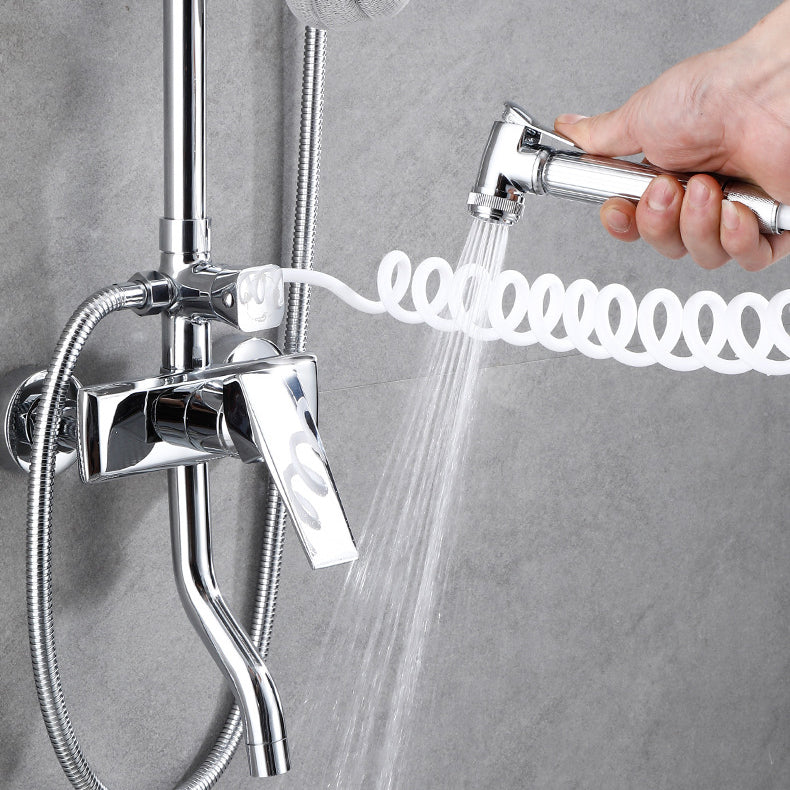Shower Trim Round Rain Massage Jet Handheld Shower Head System Clearhalo 'Bathroom Remodel & Bathroom Fixtures' 'Home Improvement' 'home_improvement' 'home_improvement_shower_faucets' 'Shower Faucets & Systems' 'shower_faucets' 'Showers & Bathtubs Plumbing' 'Showers & Bathtubs' 6667820