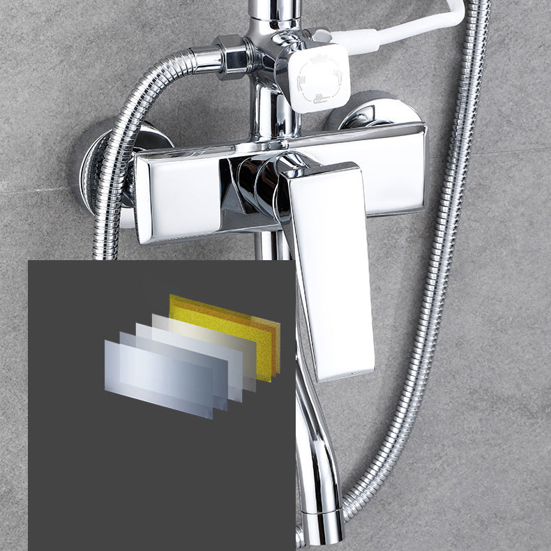 Shower Trim Round Rain Massage Jet Handheld Shower Head System Clearhalo 'Bathroom Remodel & Bathroom Fixtures' 'Home Improvement' 'home_improvement' 'home_improvement_shower_faucets' 'Shower Faucets & Systems' 'shower_faucets' 'Showers & Bathtubs Plumbing' 'Showers & Bathtubs' 6667821