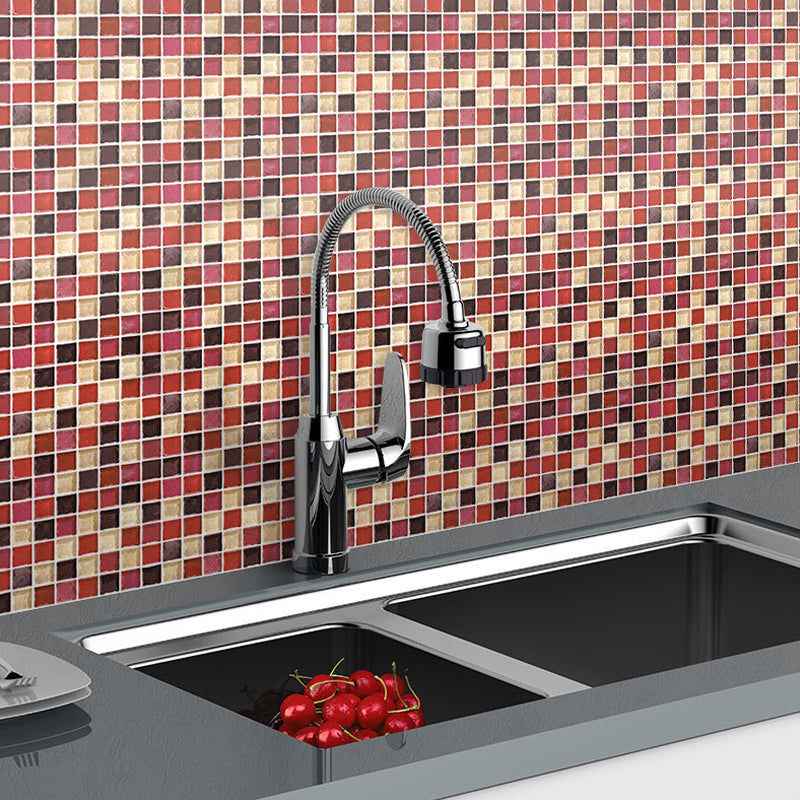 Peel and Stick Mosaic Tile Waterproof Square Peel and Stick Tile for Kitchen 20-Pack Red 11.8" x 11.8"(Set of 20) 60-Piece Set Clearhalo 'Flooring 'Home Improvement' 'home_improvement' 'home_improvement_peel_stick_blacksplash' 'Peel & Stick Backsplash Tile' 'peel_stick_blacksplash' 'Walls & Ceilings' Walls and Ceiling' 6667879