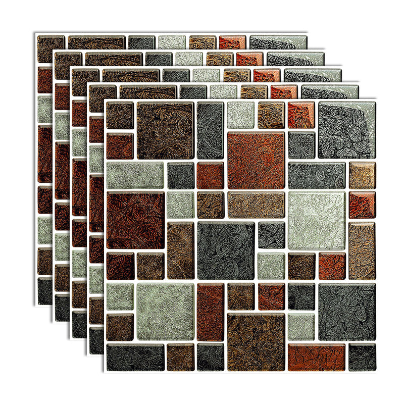 Peel and Stick Mosaic Tile Waterproof Square Peel and Stick Tile for Kitchen 20-Pack Grey Clearhalo 'Flooring 'Home Improvement' 'home_improvement' 'home_improvement_peel_stick_blacksplash' 'Peel & Stick Backsplash Tile' 'peel_stick_blacksplash' 'Walls & Ceilings' Walls and Ceiling' 6667882