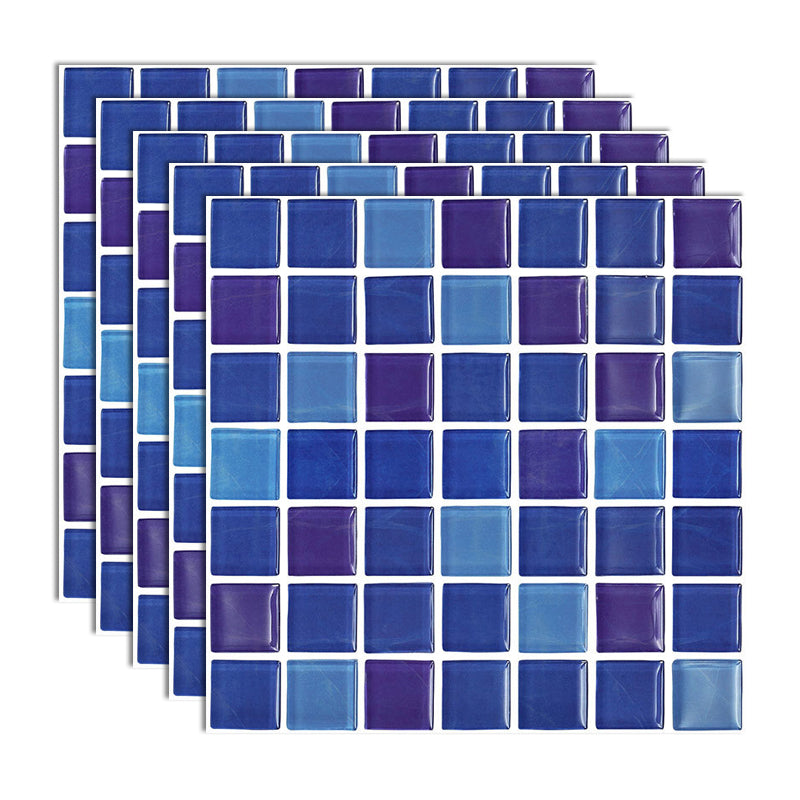 Peel and Stick Mosaic Tile Waterproof Square Peel and Stick Tile for Kitchen 20-Pack Blue Clearhalo 'Flooring 'Home Improvement' 'home_improvement' 'home_improvement_peel_stick_blacksplash' 'Peel & Stick Backsplash Tile' 'peel_stick_blacksplash' 'Walls & Ceilings' Walls and Ceiling' 6667890