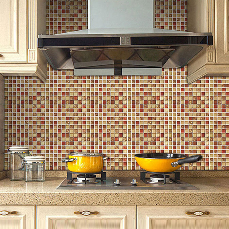Peel and Stick Mosaic Tile Waterproof Square Peel and Stick Tile for Kitchen 20-Pack Clearhalo 'Flooring 'Home Improvement' 'home_improvement' 'home_improvement_peel_stick_blacksplash' 'Peel & Stick Backsplash Tile' 'peel_stick_blacksplash' 'Walls & Ceilings' Walls and Ceiling' 6667892
