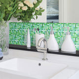 Peel and Stick Mosaic Tile Waterproof Square Peel and Stick Tile for Kitchen 20-Pack Clearhalo 'Flooring 'Home Improvement' 'home_improvement' 'home_improvement_peel_stick_blacksplash' 'Peel & Stick Backsplash Tile' 'peel_stick_blacksplash' 'Walls & Ceilings' Walls and Ceiling' 6667898